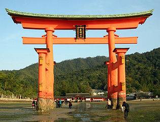 Torii and Itsukushima Shrine Torii and Itsukushima Shrine