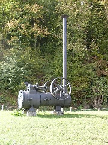 A steam engine exhibited in front of the Technical museum of Slovenia A steam engine exhibited in front of the Technical museum of Slovenia