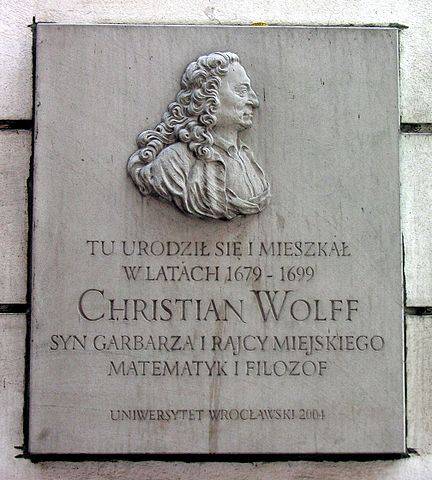 Gedenktafel zu Ehren von Christian Wolff in Breslau Gedenktafel zu Ehren von Christian Wolff in Breslau
