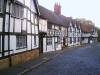 Historic Tudor houses in Mill Street in Warwick, England